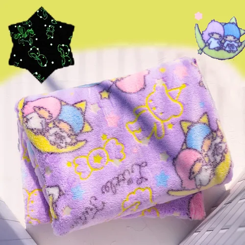 Vista 10 de El mejor regalo que brilla en la oscuridad, lindas mantas de gato con bolsa de almacenamiento, manta para niños, mantas suaves para niñas y niños
