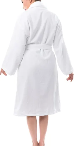Vista 5 de Alpine Swiss Blair - Bata de baño de tela de rizo de algodón para mujer, cuello de chal de terciopelo