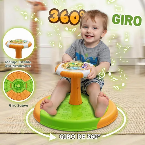 Vista 2 de HYES Juguetes de dinosaurio para sentarse y girar para niños, luces LED