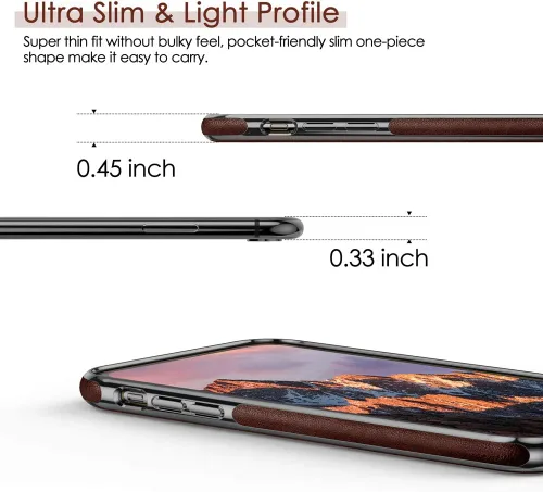 Vista 5 de LOHASIC Funda para iPhone 11, de cuero de lujo, delgada, resistente, antideslizante, agarre suave, antiarañazos, a prueba de golpes, compatible
