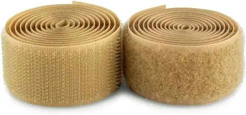 Vista 65 de Cierre de Gancho y Bucle de 1 Pulgada Beige - Cinta de Gancho y Bucle de Nylon No Adhesiva - Longitud de 1 Yarda - Para Tela, Bolsas