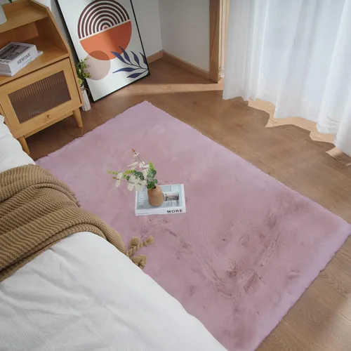 Vista 78 de Ghouse Alfombra ultrasuave de pelo sintético de conejo 2x3, alfombras lavables a máquina para dormitorio, alfombras esponjosas para sala de estar