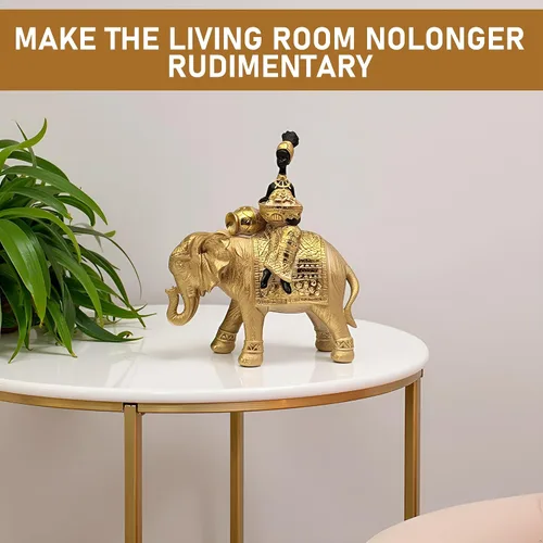 Vista 8 de Estatua de elefante de la suerte para decoración del hogar, juego de escultura de elefante africano de 11 pulgadas, figura decorativa para sala