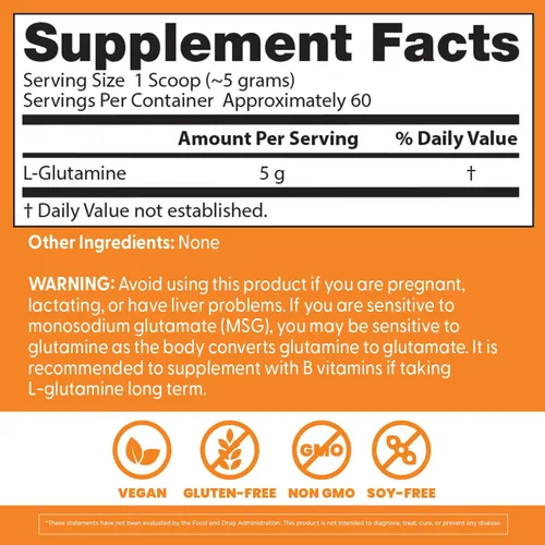 Vista 4 de Doctors Best Pure L - Suplemento en polvo de glutamina para hombres y mujeres, L-glutamina 0.18 oz por porción, soporte de aminoácidos, apoya