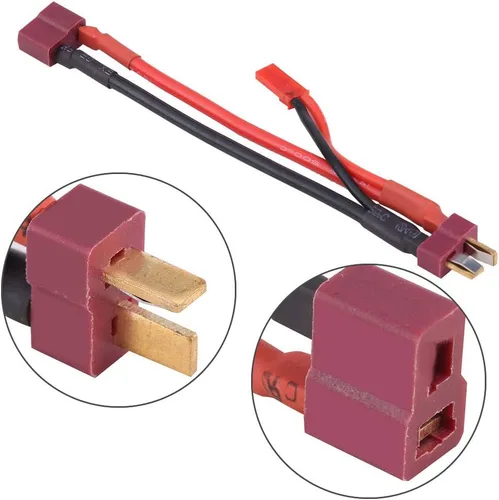 Vista 4 de Plplaaoo Enchufe en T con cable de alimentación JST, divisor de enchufe JST macho a hembra, con cable de silicona de alambre de 18 AWG de 5.19