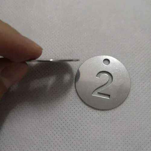 Vista 3 de Diámetro de 1.18 pulgadas de acero inoxidable hueco, etiquetas clave con anillos (1-10)