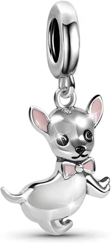 Vista 9 de GNOCE Dije de cuentas de perro para mujer, collar de plata para ella, regalo de joyería Perro Collie de 2 órdenes