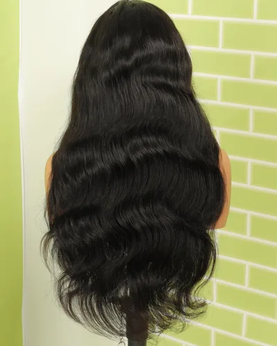 Vista 54 de BEEOS - Peluca frontal encaje HD 13x6 ondas corporales densidad 180% cabello humano nudos decolorados 18 pulgadas