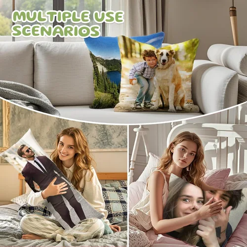 Vista 6 de Bemaystar Almohada personalizada con imagen, almohada personalizada con foto, funda de almohada personalizada con foto, regalos personalizados