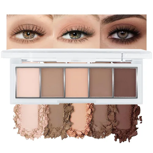 Vista 13 de evpct Paleta de sombra de ojos con purpurina dorada champán, color nude dorado rosa brillante crema brillante paleta de sombra de ojos iluminadora