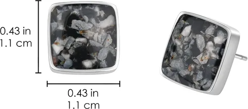 Vista 6 de Lauren-Spencer Aretes cuadrados de piedras preciosas para mujer, delicados aretes de piedra de malaquita y sodalita de turquesa hipoalergénicos