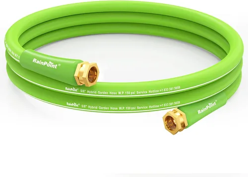 Vista 11 de RAINPOINT Leader - Manguera de jardín de 5 pies, manguera de agua ligera con mango giratorio, flexible, resistente, goma híbrida, con accesorios