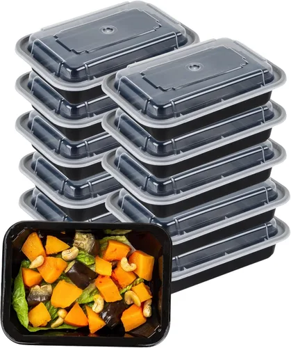 Vista 6 de Green Direct Set de loncheras / Contenedor grande de alimentos con tapa / Caja bento de 2 compartimentos, apta para microondas, congelador