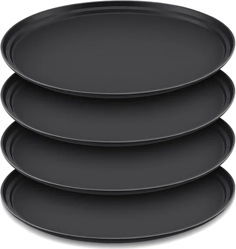 Vista 11 de FillTouch 2 bandejas ovaladas para servir restaurante, 24 x 29 pulgadas Negro