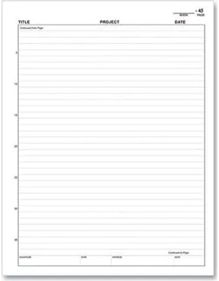 Vista 5 de BookFactory Cuaderno de laboratorio de química (formato de rayas científicas) sin páginas duplicadas, 8.5 x 11 pulgadas, 100 páginas