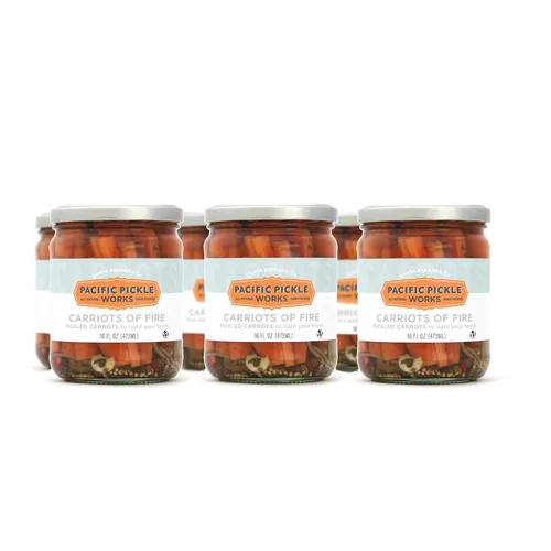 Vista 12 de Carriots of Fire - Palitos de zanahoria en escabeche picante con jalapeño - Zanahorias gourmet para aperitivos - sin OMG, kosher, sin gluten, 16
