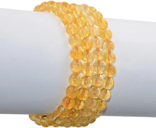 Vista 3 de AD Beads Pulsera elástica de cuentas redondas de piedras preciosas naturales, curación Reiki, 0.315 in