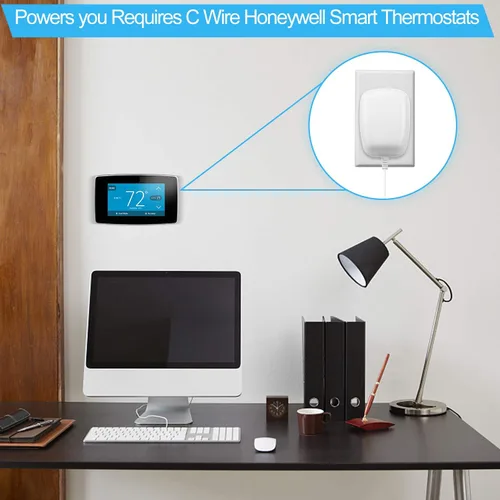 Vista 7 de Adaptador/Transformador de corriente de 24 voltios, adaptador de cable C, termostato, compatible con todas las versiones de timbre y termostato