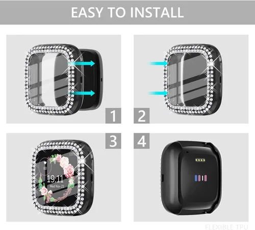 Vista 5 de CHANCHY Paquete de 10 fundas protectoras de pantalla compatibles con Fitbit Versa 2, funda protectora completa de TPU suave cubierta parachoques