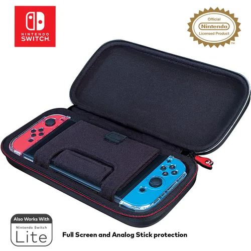 Vista 4 de Game Traveler Mario Odyssey Nintendo Switch Case - Switch OLED Case for Switch OLED Switch Switch Lite Adjustable Viewing Stand Bonus Game Case