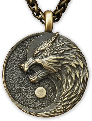 Vista 61 de Collar Yin Yang para hombre, joyería colgante de alta calidad de aspecto antiguo, regalos de Yin Yang, joyería vikinga para hombres
