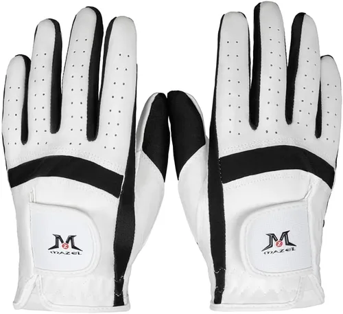 Vista 12 de MAZEL Guantes de golf para niños y niñas, para mano derecha e izquierda (1 par) guantes de golf transpirables de microfibra para jóvenes, blanco
