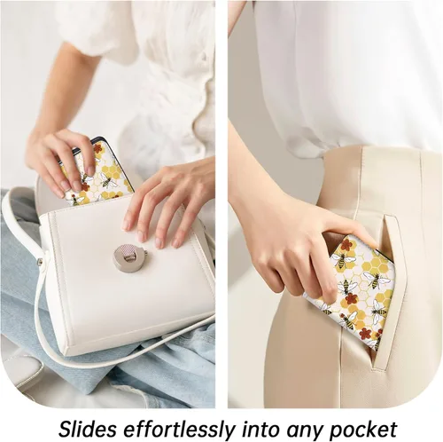 Vista 8 de Toughergun Billetera para Mujeres con Bloqueo RFID, Pequeña, Compacta, Bifold de Cuero de Lujo, Billetera de Bolsillo para Damas, Mini Monedero