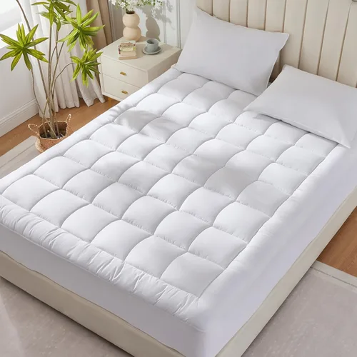Vista 8 de CozyLux Protector de Colchón Tamaño Individual con Pillow Top de Algodón Refrescante, Cubrecolchón de 8-21" de Bolsillo Profundo, Funda de Colchón