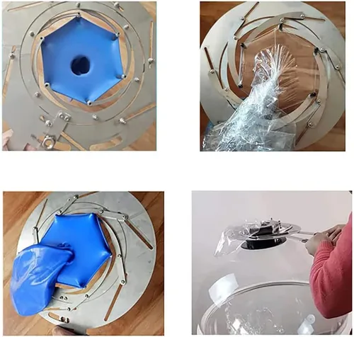 Vista 7 de Máquina de rellenar globos, kit de herramientas para rellenar globos con bomba expansora de globos y 9 accesorios, máquina de envoltura de regalo