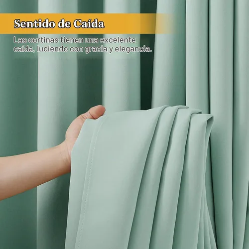 Vista 5 de RYB HOME - Cortinas para armario de 36 pulgadas, cortinas para oscurecer la habitación con ojales resistentes a la oxidación, cortinas de Aqua