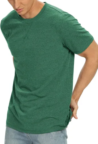 Vista 58 de NITAGUT Camiseta clásica de algodón para hombre con cuello redondo