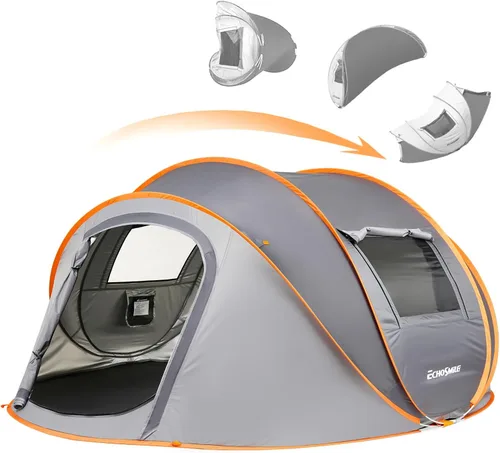 Vista 9 de EchoSmile Tienda de campaña desplegable para 2/4/6 personas, fácil instalación, cúpula resistente al agua, portátil con bolsa de transporte Negro