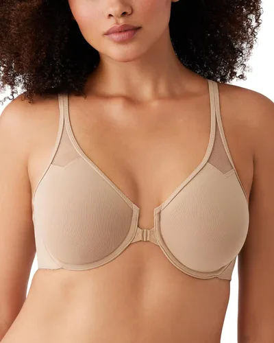 Vista 7 de Wacoal Body By Wacoal - Brasier sin forro con espalda cruzada y cierre frontal para mujer Negro