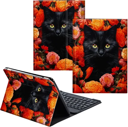 Vista 32 de Funda para Samsung Galaxy Tab S6 Lite 2022/2020 Teclado Inalámbrico Desmontable y Cubierta De Soporte De Cuero PU Funda Protectora Para Samsung