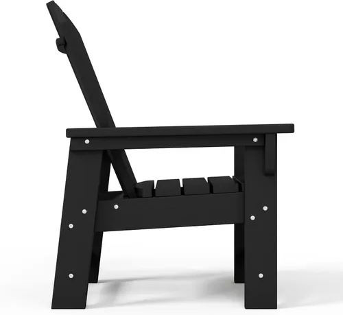 Vista 4 de WestinTrends Malibu Kids - Silla de patio de plástico HDPE Adirondack para exteriores, color negro