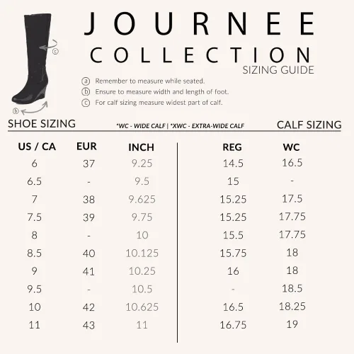 Vista 5 de Journee Collection Botas largas para mujer con tacón de cuña y cremallera interior, color marrón, 8, Marrón