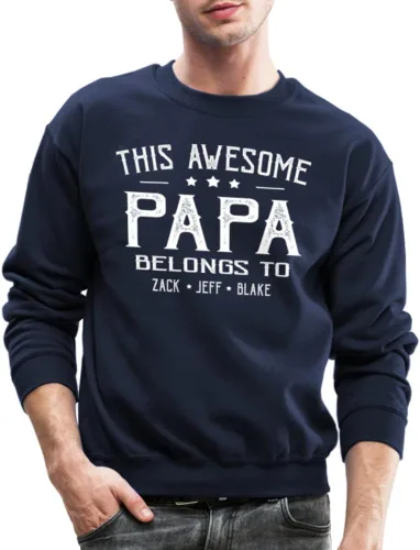 Vista 3 de IZI POD This Awesome Dad Belongs to Shirt - Camisa personalizada para papá con nombre del niño - Regalos de cumpleaños - Camisas de papá para hombre