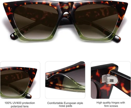 Vista 3 de SOJOS Oversized Square Cateye Polarized Sunglasses for Women Men Big Trendy Sunnies