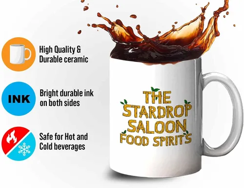 Vista 4 de Bubble Hugs Taza de café para videojuegos The Stardrop Saloon Food Spirits - Farming Country Adventure Gaming Gamer Stardew Pelican Town 11 onzas