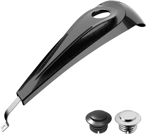 Vista 31 de Consola de tanque de perfil bajo para Harley Touring 2008+, whisky ámbar, panel de combustible de tablero liso y tapa de tanque de gasolina cromada
