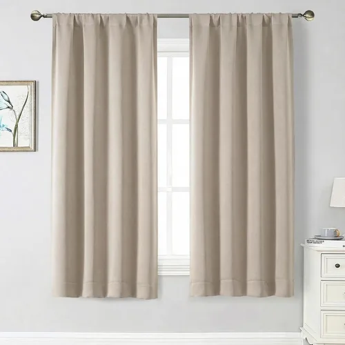 Vista 56 de Cortinas opacas para dormitorio, sala de estar, juego de 2 paneles de 54 pulgadas de largo, cortinas de oscurecimiento de habitación con aislamiento
