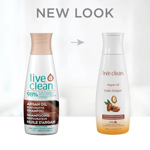Vista 6 de Live Clean Champú, aceite de argán restaurador, 12 onzas