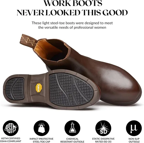 Vista 3 de Xena Workwear Botas de seguridad Valence SD para mujer, ónix vegano, punta de acero