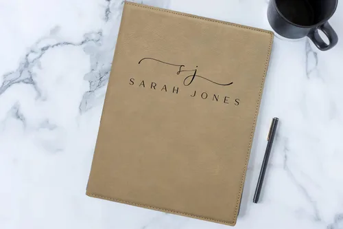 Vista 5 de Padfolio personalizado. Regalos profesionales de negocios. Padfolio personalizado. Carpeta organizadora de cartera de negocios corporativos. Soporte