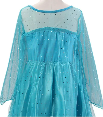Vista 5 de Enterlife - Disfraz de princesa de lentejuelas para niñas para fiesta de cumpleaños Halloween color azul