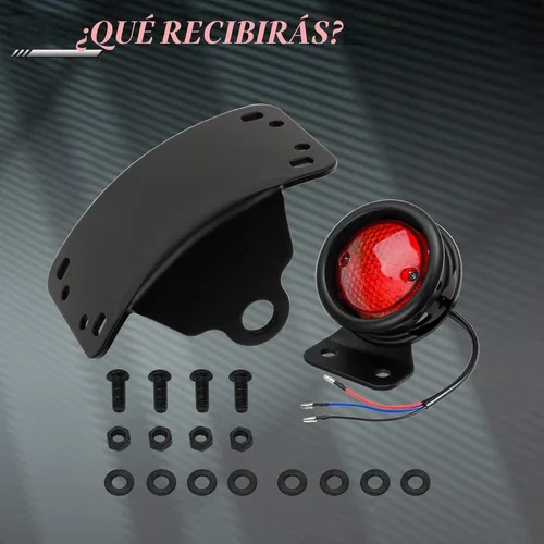 Vista 7 de Amazicha Luz de freno trasera LED para motocicleta de 3/4 pulgadas con soporte, IP67 impermeable para placa de matrícula de montaje lateral