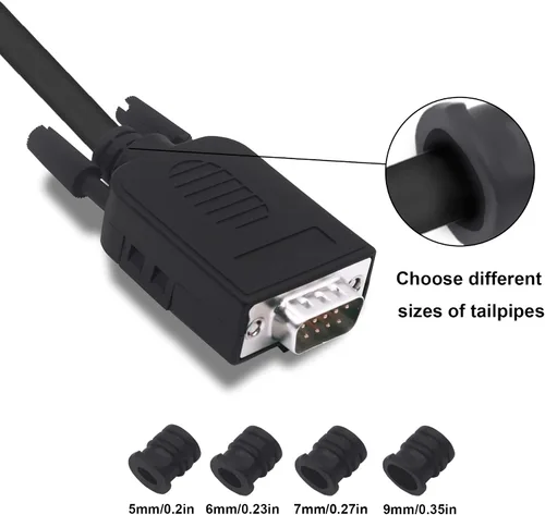 Vista 7 de DB9 - Placa de conexión macho sin soldadura RS232 D-SUB 9 pines adaptador serie bloque de terminales con funda, 2 paquetes (macho)