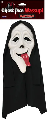 Vista 2 de Fun World Accesorio de disfraz de máscara de película de miedo con licencia oficial "Wassup
