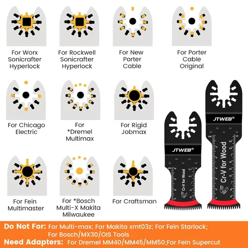 Vista 7 de JTWEB Hojas de sierra oscilantes de dientes japoneses de madera, 12 piezas estándar y de alcance extra largo con borde en forma de arco, cuchillas