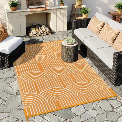 Vista 43 de Anidaroel Alfombra de área para exteriores para patio, 4 x 6 pies, impermeable, reversible, alfombra de paja de plástico para exteriores, alfombra